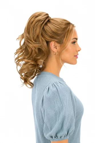 Miniatura 47 de PRETTYSHOP - Extensión de cabello rizado voluminoso, cola de caballo de 14 pulgadas con clip, resistente al calor