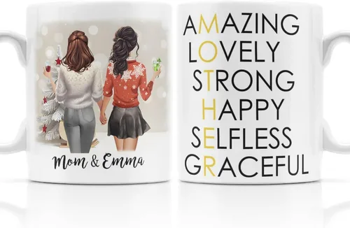 Miniatura 20 de Se envía al día siguiente, tazas personalizadas de Navidad para mejores amigas, elige 2-6 nombres taza de café de amistad personalizada para mejor