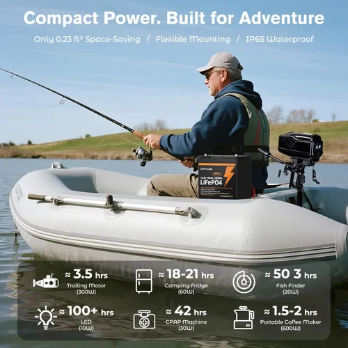 Miniatura 5 de Paquete de 2 baterías de litio LiFePO4 Mini de 12V 100Ah, batería de litio de 1280Wh con 15000 ciclos, celda GradeA+ integrada, BMS de 100A