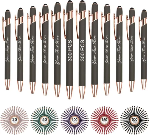 Miniatura 74 de Bolígrafos personalizados personalizados con nombre y texto a granel, 10 bolígrafos personalizados con grabado gratis, regalo para mujeres
