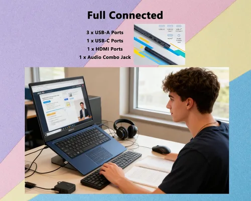 Miniatura 6 de ASUS Vivobook 14" Laptop FHD de 250 nits, Intel i3-1315U, 16 GB de RAM+SSD de 1 TB, ligero y batería de todo el día, durabilidad, Windows 11