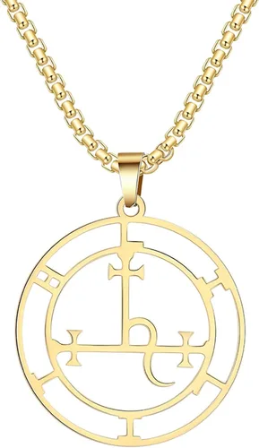 Miniatura 7 de EUEAVAN Sigil of Lilith Collar para mujeres y hombres Hécate gótico Lilith Diosa Sigil colgante Lucifer Signo mitología pagana joyería regalo