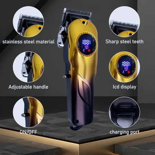 Cortapelos profesionales para hombres, juego de cortapelos inalámbricos y recortadora de pelo, cortapelos de peluquería para cortar cabello con