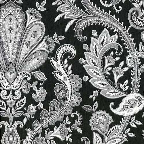 CONCORD WALLCOVERINGS ™. MD29430 - Papel tapiz texturizado floral con flores ornamentales, blanco y negro, 21 pulgadas x 33 pies