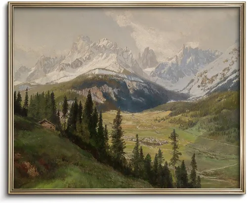 Miniatura 10 de Pintura vintage de paisaje de campo de flores silvestres, arte de pared de paisaje rural de granja, impresión artística de paisaje de jardín