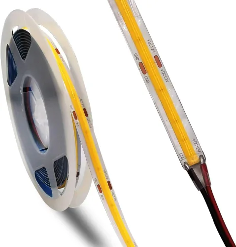 Miniatura 7 de Tira LED COB de 12 V CC de alta densidad flexible Ra90+ luces blancas cálidas 16.4 ft (luz cálida 3000 K, 320 LEDsm)