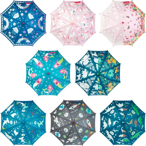 Miniatura 25 de Stephen Joseph Kids' Color Changing Wet Dry Umbrella, Water reacting, Pinch Free Umbrellas for Rain Children's Umbrella, BUTTERFLY, 23"X29