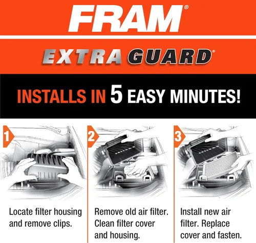 Miniatura 5 de FRAM Extra Guard CA10348 - Filtro de aire de repuesto para motor, para Jeep Wrangler seleccionados (3.6L y 3.8L), proporciona protección de filtro