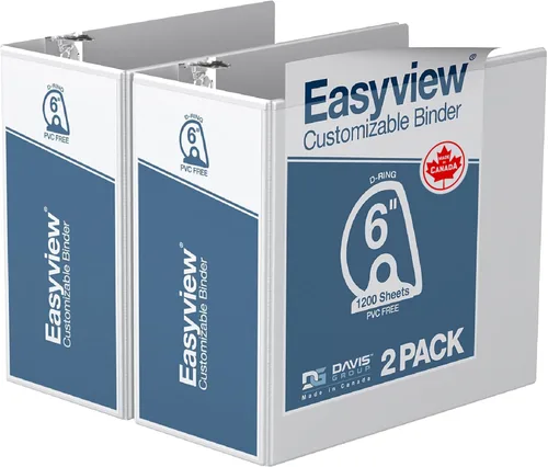 Miniatura 38 de Easyview - Carpetas prémium de 3 anillas con cubiertas transparentes y anillos en D, carpetas para escuela u oficina, 5 pulgadas, paquete de 4