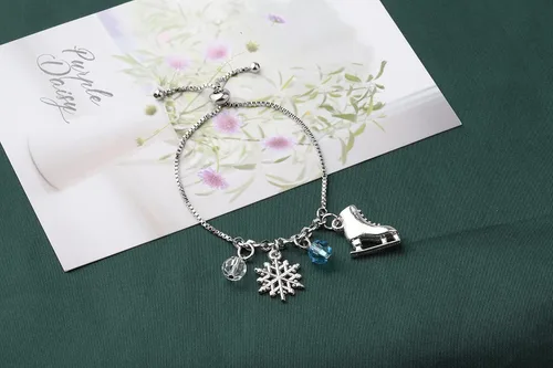 Miniatura 5 de UJIMS Pulsera con dije de hielo, regalo para amantes del anime, regalo de patinaje artístico para mejores amigos, amantes del patinaje, regalos