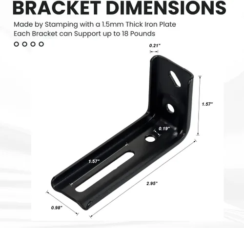 Miniatura 2 de Paquete de 6 soportes de cortina multiusos para montaje en pared, metal grueso y capacidad de carga súper fuerte (negro)