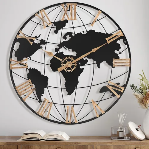 Pytha Sight - Reloj de pared grande de 24 pulgadas, decorativo y moderno, para decoración de sala de estar, gran reloj de pared decorativo y Oro