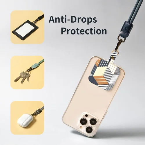 Miniatura 4 de EKAX Cordón para teléfono, 1 correa cruzada personalizable para el cuello, 1 pestaña de piel sintética extraíble, soporte manos libres para Rosa