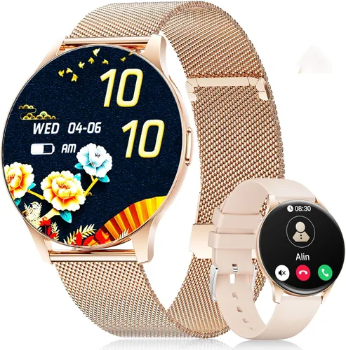 Miniatura 10 de LIGE Reloj inteligente para mujer, pantalla AMOLED de 1.43 pulgadas con respuesta/llamada para iPhone/Android/Samsung, rastreador de actividad