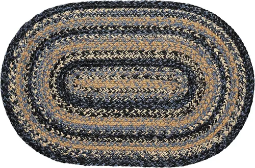 Miniatura 5 de Colección trenzada River Shale Premium Estilo primitivo, rústico, campestre, rústico Yute/algodón 30 días sin riesgo Alfombra
