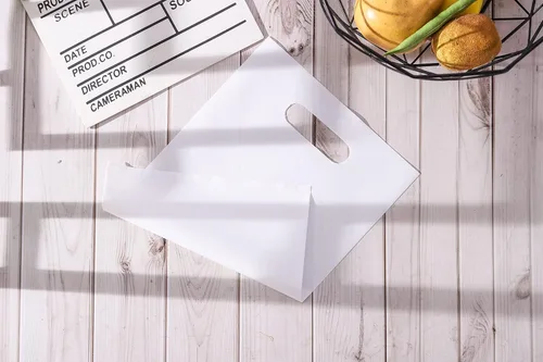 Miniatura 18 de ysmile Pequeña bolsa de compras de plástico negro con asa para pequeñas empresas Bolsa de plástico de mercancía troquelada bolsa de polietileno 100