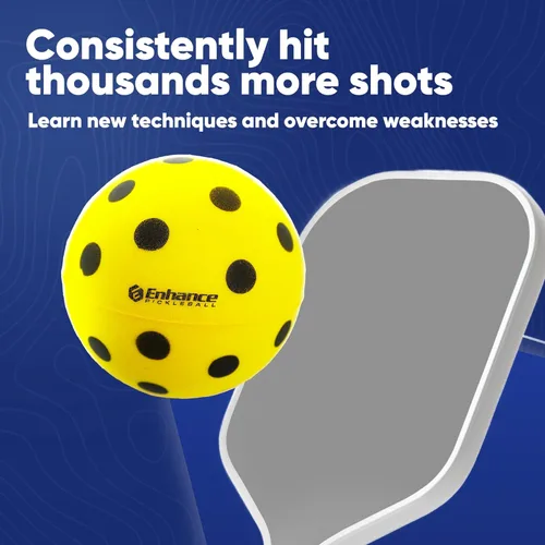 Miniatura 4 de Enhance Pickleball Ninja Ball - Juego de 3 bolas de pickleball silenciosas originales de espuma de pickleball para una práctica silenciosa en casa