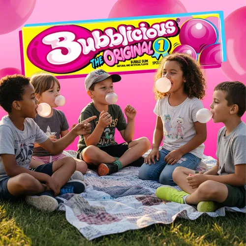 Miniatura 5 de Bubblicious Goma de mascar para adultos y niños, 18 paquetes de 5 piezas (90 piezas en total)