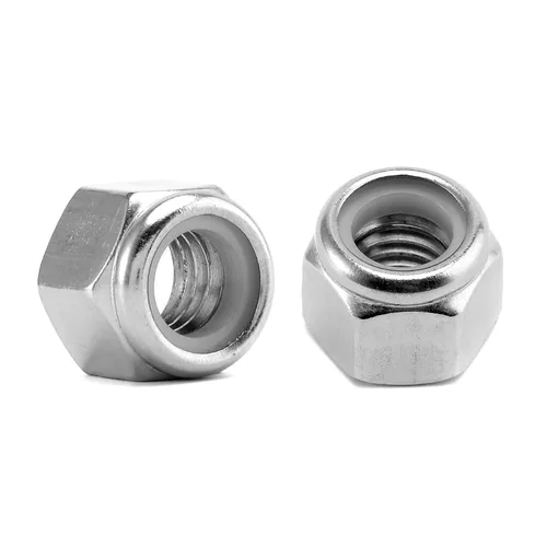 Miniatura 8 de Tuercas hexagonales de bloqueo con inserción de nailon 1/4-20, 100 piezas, tuercas hexagonales de bloqueo de acero inoxidable 304, accionamiento