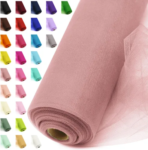 Miniatura 33 de Rollos de tela de tul, 54 pulgadas por 10 yardas (30 pies), cinta de tul para decoración de fiestas de boda, rollo de tela transparente en bobina