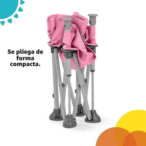 Miniatura 7 de Bright Starts Pop 'N Sit asiento elevado portátil, uso en interiores/exteriores, asiento de piso con bandeja para alimentación, rosa, 6 meses - 3