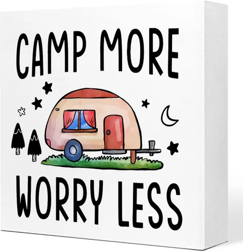 Miniatura 13 de Cartel divertido de camping – Cartel de madera con texto en inglés «Love Is Staying Together After Trying to Park the Camper», decoración