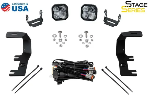 Miniatura 9 de Kit de luz de cuneta retroiluminada Diode Dynamics Serie Stage compatible con Chevrolet Silverado 1500 2014-2019, C2 1.0 Sport Combo Amarillo
