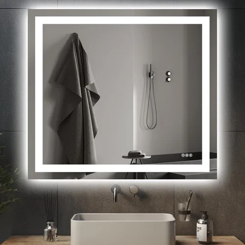 Miniatura 15 de Hivone Espejo de Baño LED de 24X32 con Luces, Antivaho, Regulable, Retroiluminado + Iluminado Frontal, Espejo Inteligente de Tocador de Baño