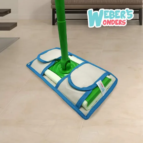 Miniatura 3 de Paquete de 4 almohadillas de microfibra Weber's Wonders para trapeador, lavables, reutilizables, duraderas, compatibles con cabezales Swiffer