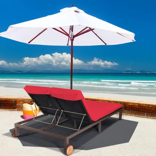 Miniatura 4 de COSTWAY Cojín ajustable para silla de salón de ratán para 2 personas
