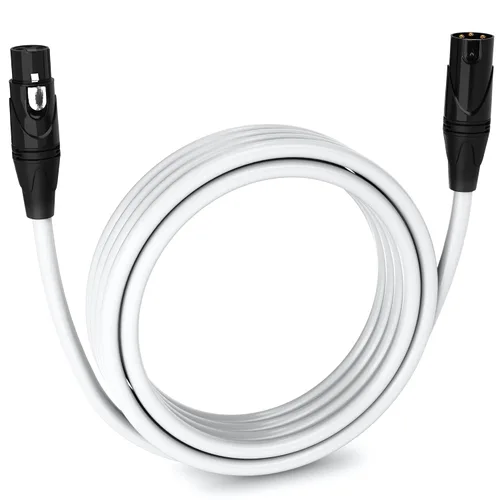 Miniatura 47 de LyxPro Cable de micrófono XLR hembra a macho de ángulo recto de 3 pines de 1.5 pies para altavoces amplificados, interfaz de audio, rendimiento