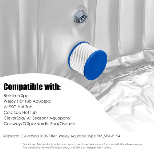 Miniatura 2 de Filtros de bañera de hidromasaje con rosca para Relxtime Spas/ALEKO Jacuzzi/Wejoy Hot Tub Aquaspa/Co-z Spa/Spa/Spas de ondas/CleverSpa, filtro