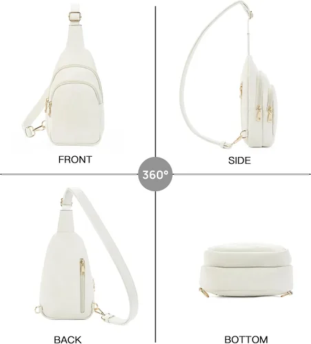 Miniatura 146 de Telena Riñonera pequeña para mujer, de cuero, cangureras, bolsa de pecho para mujer