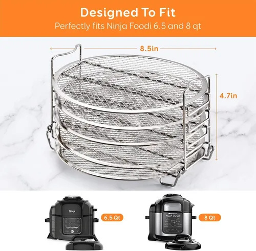 Miniatura 6 de Goldlion Estante Deshidratador de Acero Inoxidable Accesorios de Soporte Compatibles con Olla a Presión y Freidora de Aire Ninja Foodi de 6.5 y 8