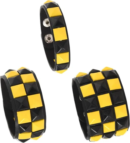 Miniatura 7 de 3 pulseras punk, pulseras de cuero con tachuelas, pulsera emo, pulseras góticas ajustables para hombres y mujeres