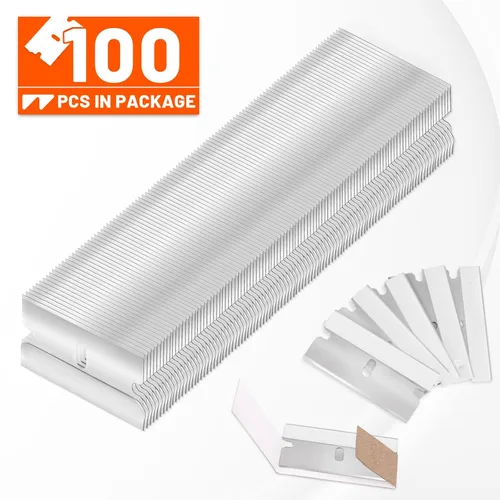 Miniatura 3 de WRAPXPERT Cuchillas de afeitar de un solo filo, paquete de 100 cuchillas de afeitar de un solo filo, hoja de acero inoxidable para herramienta
