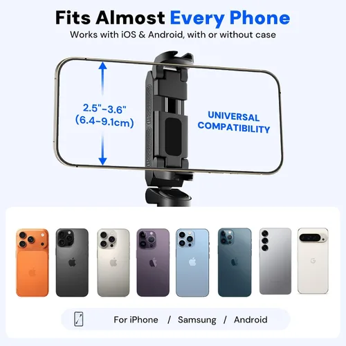 Miniatura 8 de Mini Selfie Stick Tripod, 4" Pocket-Sized Selfie Stick with Bluetooth Remote, 4-Leg Reinforced Stand, 360° Rotation, 3.8 oz Lightweight for
