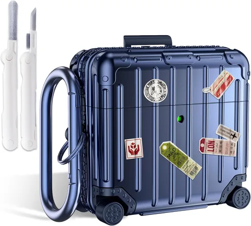 Miniatura 17 de Filoto Funda compatible con AirPods Pro 3, bonito diseño de maleta de moda para AirPods Pro de tercera generación, funda rígida protectora a prueba