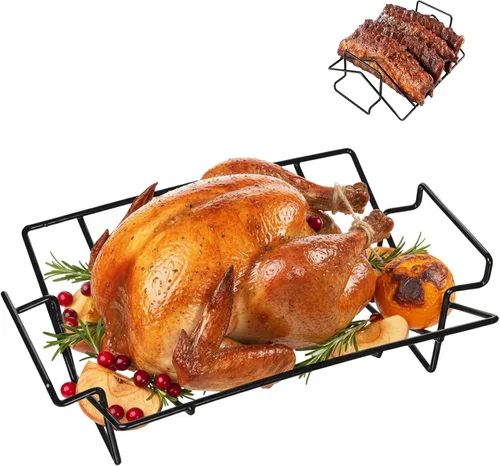 Estante en forma de V para barbacoa para ahumar y asar, estante para asar pavo para huevos grandes y verdes, Kamad Joe, Primo, Visión, estante de