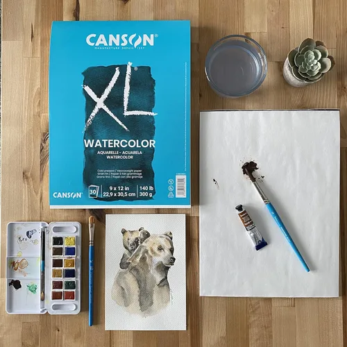 Miniatura 6 de Canson Bloc de acuarela serie XL, papel blanco pesado, encuadernación plegable, 30 hojas, 9 x 12 pulgadas