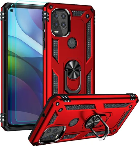 Miniatura 8 de Androgate Funda compatible con Moto G Stylus 5G con protector de pantalla HD, soporte de anillo de grado militar, soporte para automóvil, prueba