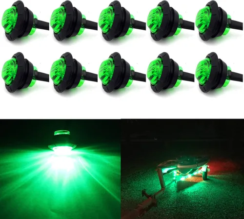 Miniatura 11 de Luces LED para barco marino impermeables (5 rojas + 5 verdes), luces de cortesía submarinas y de cubierta, 12V para yate, barco, pesca, pontón, 5