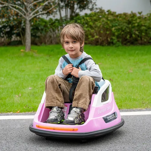 Miniatura 8 de Coche de parachoques eléctrico de 12 V para niños, juguete giratorio de 360 grados con control remoto, 2 velocidades, música Bluetooth, luces LED