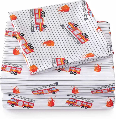 Colección de sábanas para niños 1500 Supreme - Divertido, colorido y cómodo juego de sábanas para niños y niñas, sábanas para camas Twin XL, camión