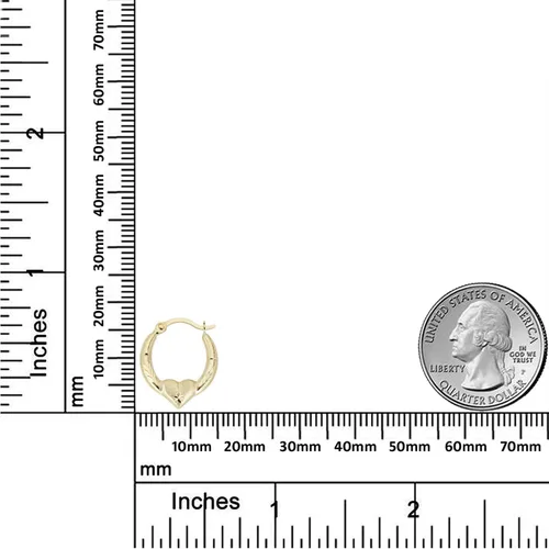Miniatura 7 de AVORA Aretes de aro criollos de corazón de oro de 10 quilates: paquete de 3 tonos y oro amarillo, Plata de ley Oro amarillo
