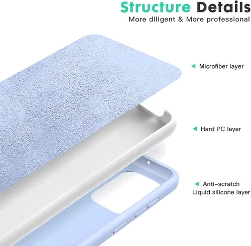 Miniatura 5 de Funda Samsung Galaxy A52 5G y 4G, funda de silicona líquida con forro de microfibra gruesa diseño a prueba de golpes, funda de goma de gel suave
