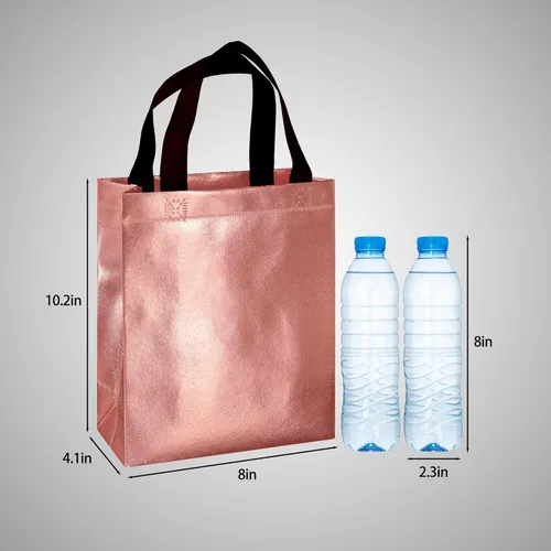 Miniatura 5 de BLEWINDZ 100 bolsas de regalo reutilizables medianas con asas - Ideales para obsequios de fiestas y bolsas de compras (10 colores)