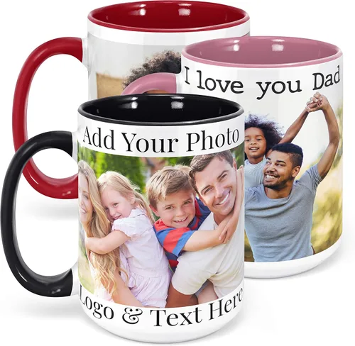Miniatura 7 de Tazas de café con foto personalizada, 15 oz. con imagen, texto, nombre en tazas de café, regalos personalizados, taza personalizada de cerámica