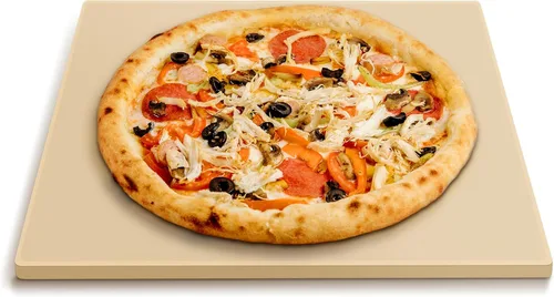 Miniatura 10 de Arcedo Piedra de pizza de 12 pulgadas para horno y parrilla, piedra de hornear redonda de cordierita de 12 pulgadas, resistente al choque térmico