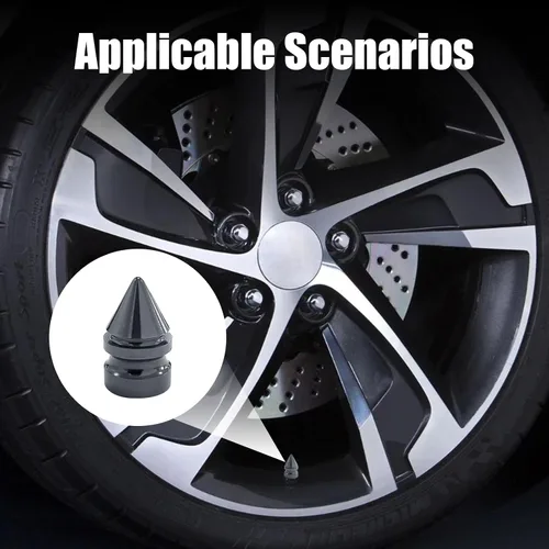 Miniatura 6 de Ziciner 4 piezas de tapas de válvula de neumático para automóvil, accesorios de aleación de aluminio con espigas para neumáticos, cubiertas